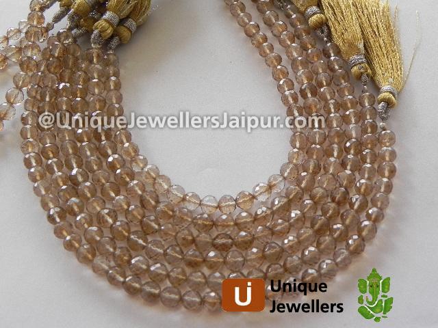 Coffee Quartz Faceted Round Beads